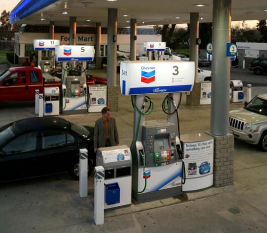 Chevron station after re-skin
